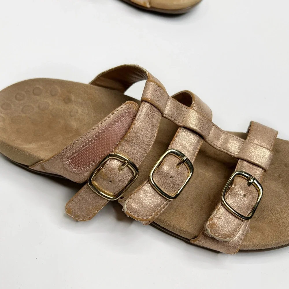 VIONIC 9 Adjustable Pink Slide Sandals - Misa Summer Vacation Open Toe‎ Casual